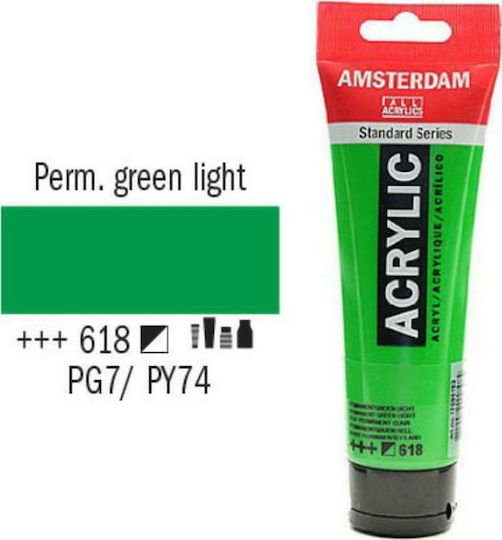 Royal Talens Amsterdam All Acrylics Standard Acrylic Paint Set Permanent Green Light 618 120ml 1pcs