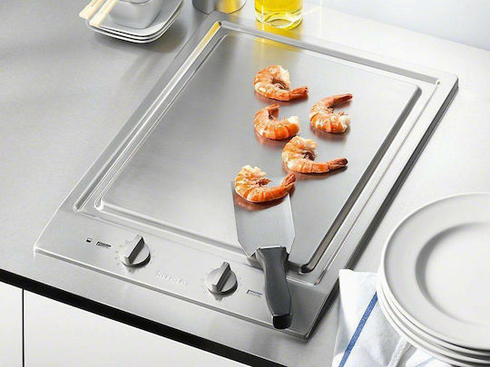 Miele Domino Εστία Grill με Πλαίσιο Αυτόνομη Inox 38x52εκ. Ασημί