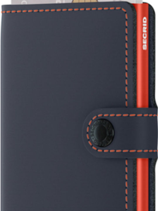 Miniwallet Matte Portofel bărbătesc Carduri cu RFID și mecanism Slide Blue/Red