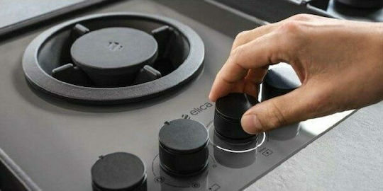 Elica Nikolatesla Flame GR/A/88 Gas Cooktop Autonomous with Hood 88x51εκ. Gray