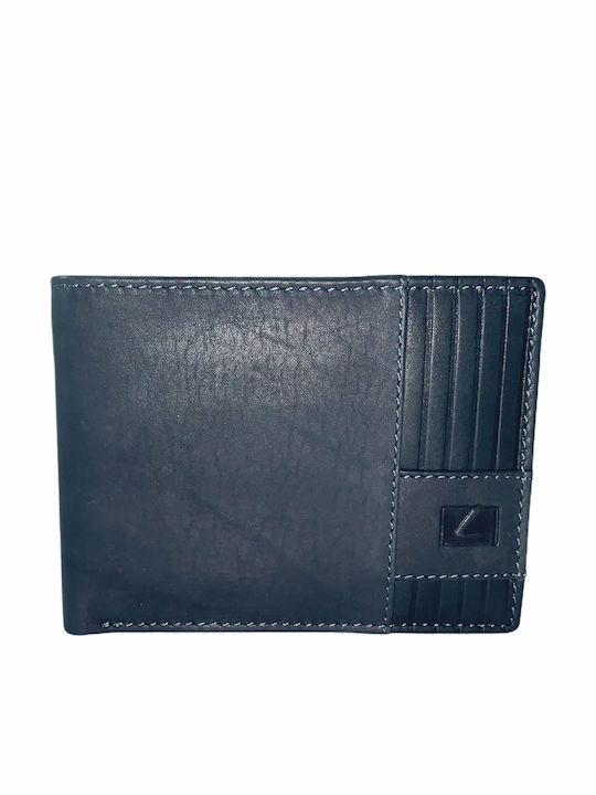 Leather Men's Wallet Classic with RFID Blue