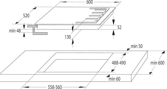 Gorenje Gw642clb Εστία Υγραερίου Αυτόνομη 60x52εκ.