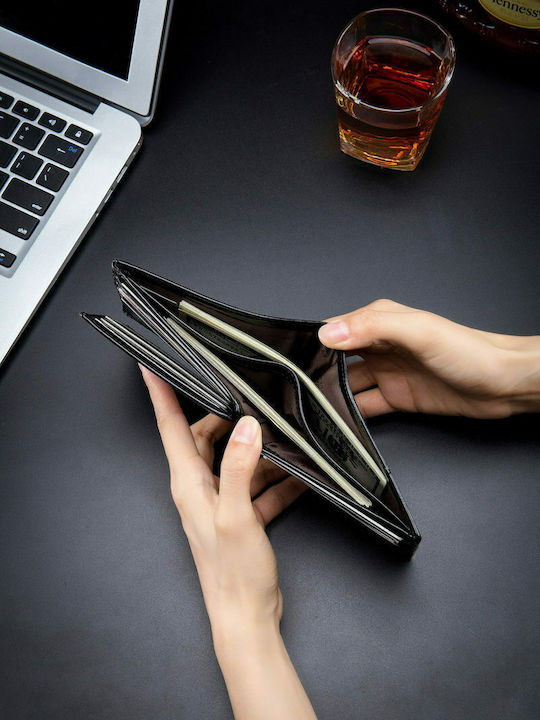 Leather Men's Wallet Classic with RFID Black