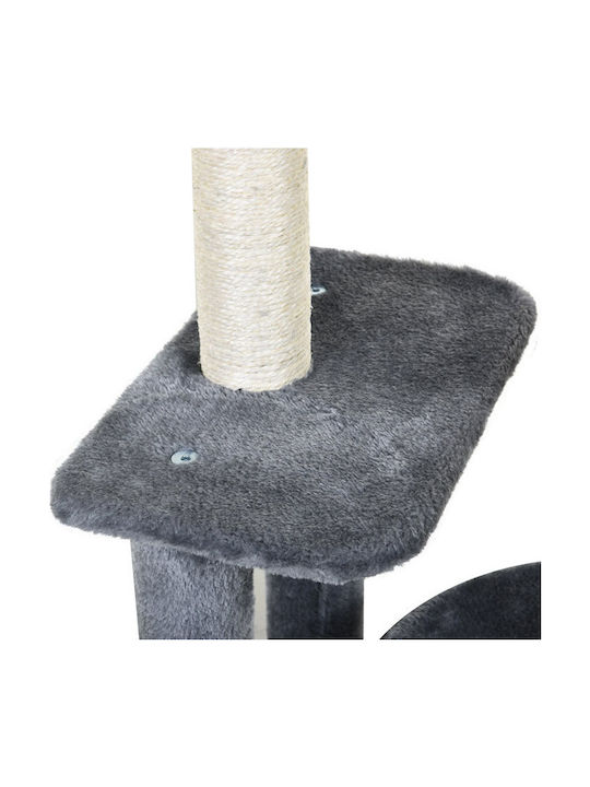 Pawhut Scratching Post Cat Trees Gray 3 levels 48x35x100cm