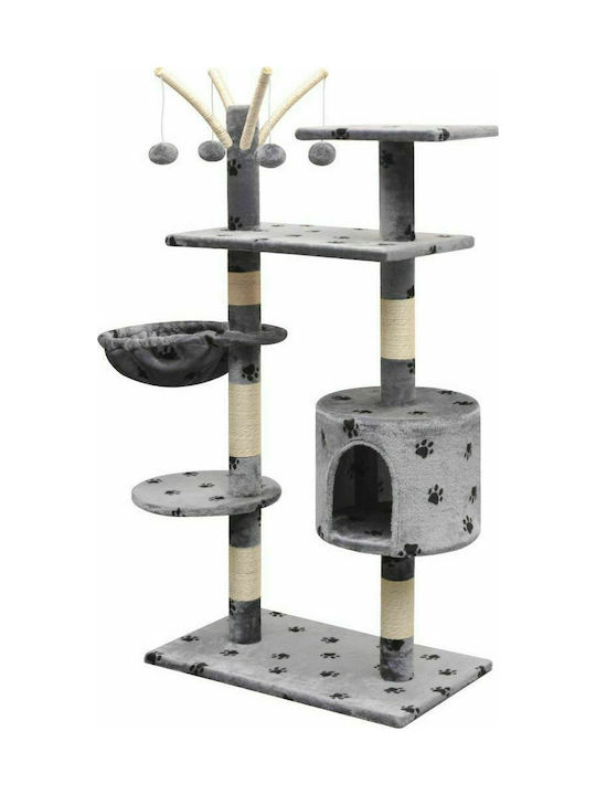 vidaXL Cat Scratching Post Cat Tree In Gray Colour 96x35x125 cm