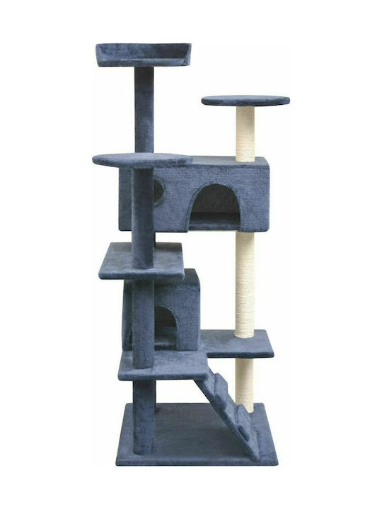 vidaXL Kratzbaum Katzenbäume Blau 5 Ebenen 67x67x125cm