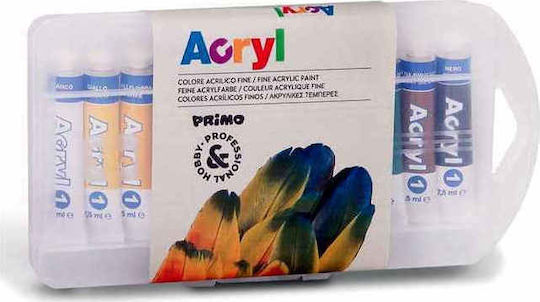Primo Σετ Ακρυλικά Χρώματα Ζωγραφικής 7.5ml 12τμχ