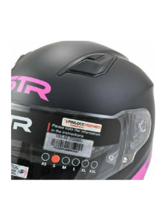 STR R1 Icon Full Face Helmet with Sun Visor ECE 22.05 Black/Pink Checkmate 693-30-3521000
