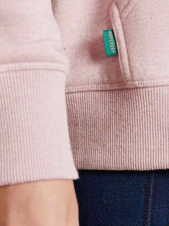 VINTAGE LOGO Long Women's Sweatshirt Jacket Hooded Soft Pink Marl