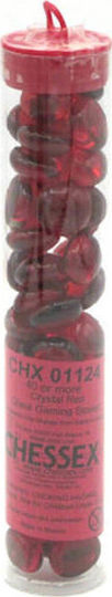 Chessex Spielmarke Kristallrote Opalglassteine Tokens 40τμχ 40Stück CSX1124