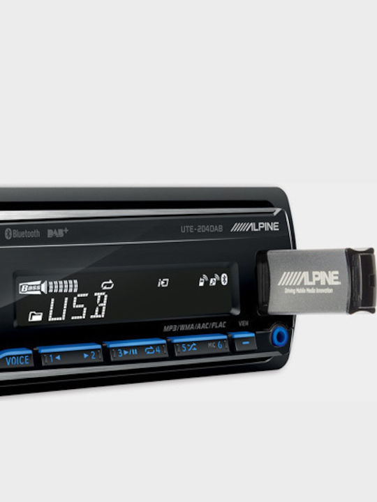 Alpine Ηχοσύστημα Αυτοκινήτου 1DIN (Bluetooth/USB) με Αποσπώμενη Πρόσοψη