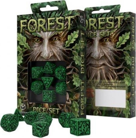 Q Workshop Forest 3D Dice Set Dice Green & Black 7τμχ 7pcs SFOR15