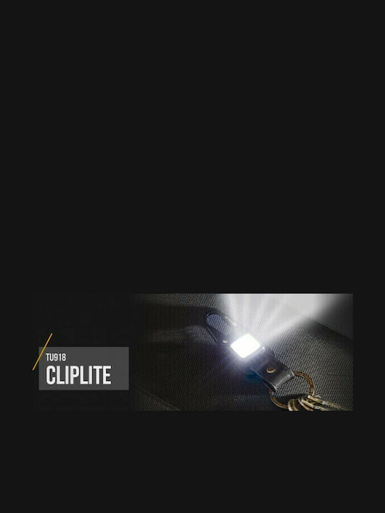 True Utility Breloc Cliplite Metalic Cu LED Negru