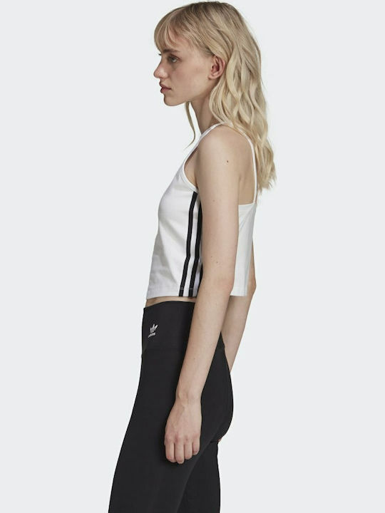 Women's Athletic Crop Top with Straps White