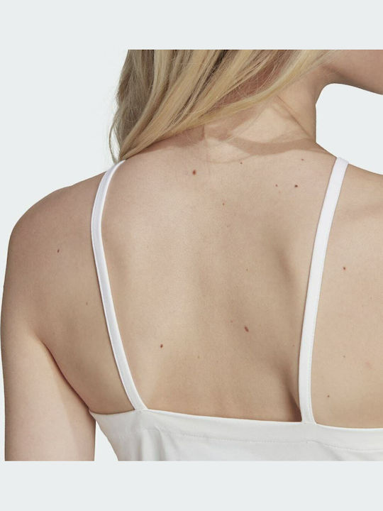 Women's Athletic Crop Top with Straps White