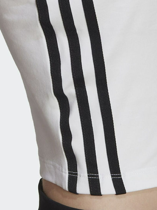 Women's Athletic Crop Top with Straps White