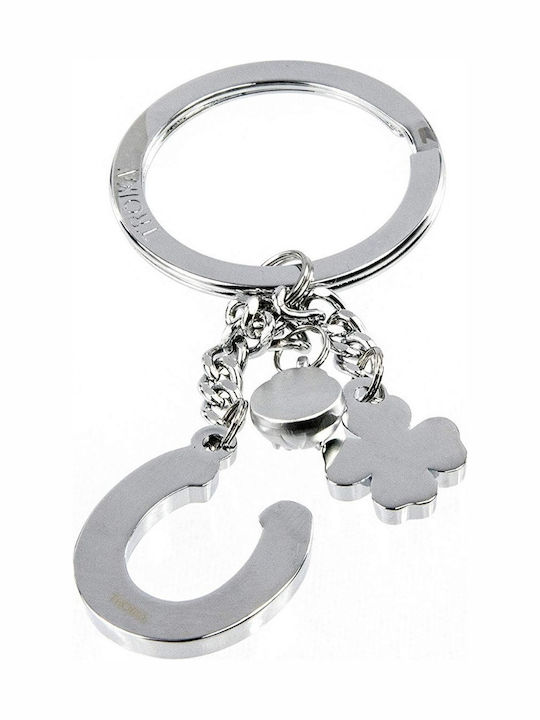 Troika Keychain Charm Glucksbringer Metallic Silver
