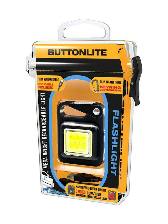 True Utility Ключодържател Buttonlite от Метал с LED Червен