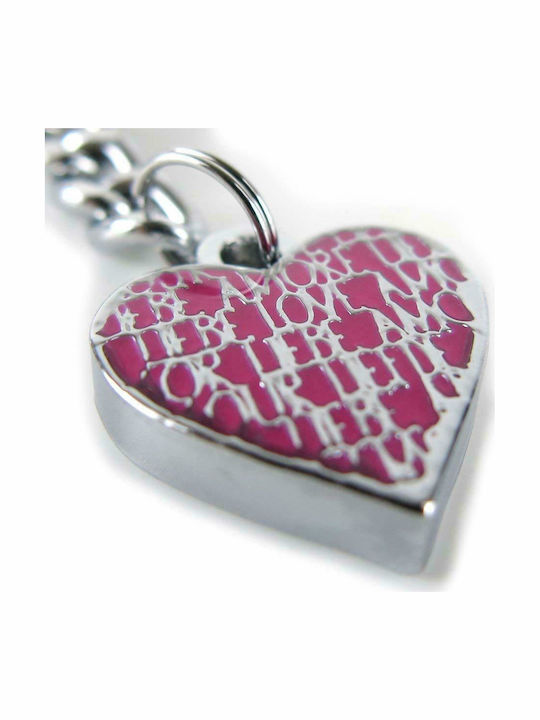 Troika Keychain Love Is In The Air Metallic Silver