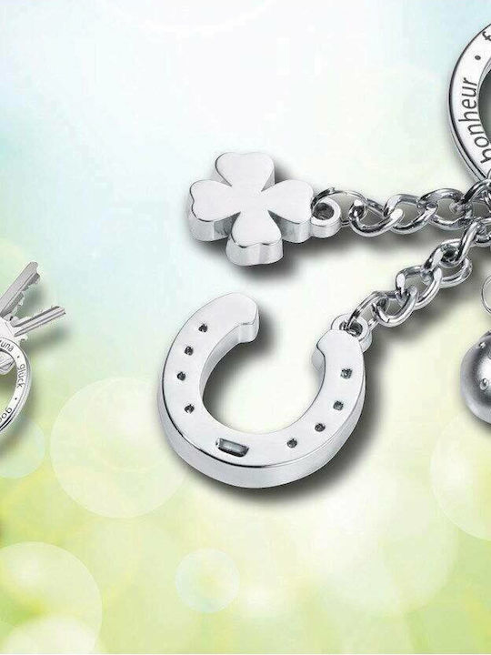 Troika Keychain Charm Glucksbringer Metallic Silver