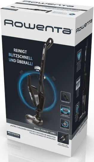 Rowenta Dual Force Επαναφορτιζόμενη Σκούπα 2 σε 1 Stick & Χειρός 18V Μαύρη