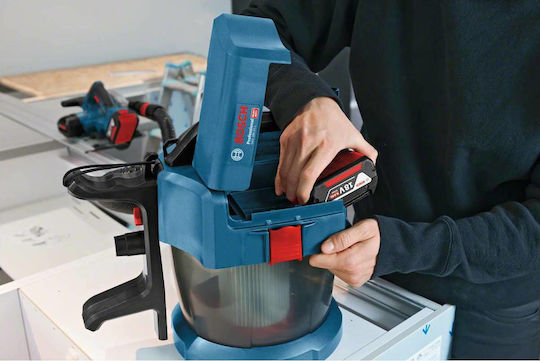 Bosch GAS 18V-10 L Professional Solo Акумулаторна Прахосмукачка За Течности / Твърди Без Зарядно и Батерия с Пластмаса Контейнер 10лт