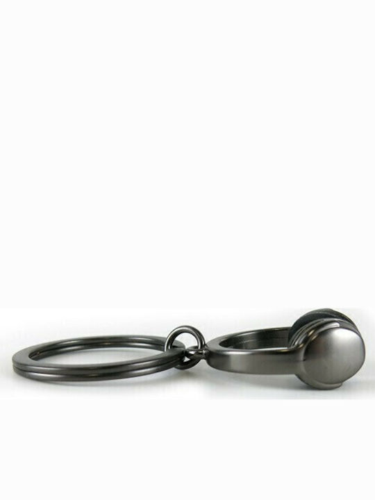 Troika Keychain Wallet Headphone Metallic Black