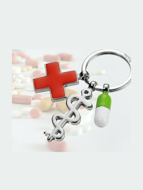 Troika Keychain Get Well Metallic Silver