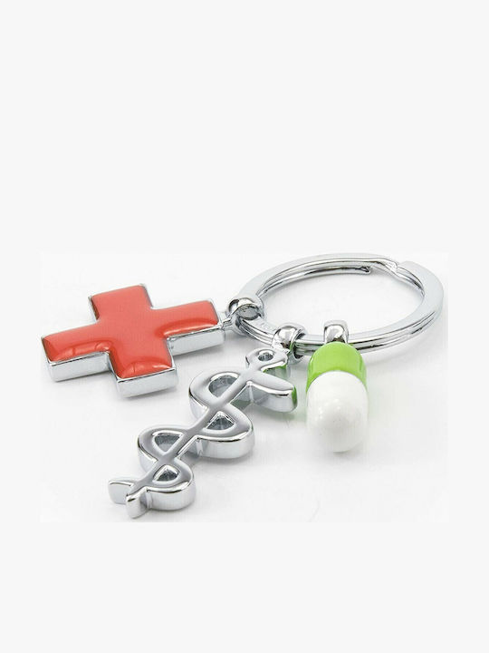 Troika Keychain Get Well Metallic Silver
