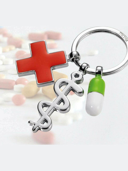 Troika Keychain Get Well Metallic Silver