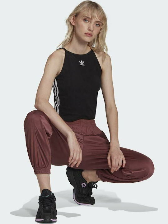 Women's Athletic Crop Top with Straps Black