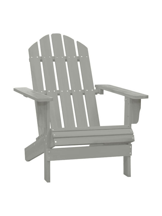 Deckchair Wooden Adirondack Gray with Table 2pcs 147.5x69.5x89.5cm.