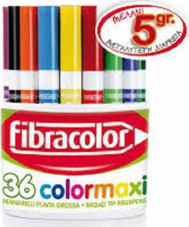 Fibracolor Colormaxi Washable Drawing Markers 6mm Thick Set 36pcs
