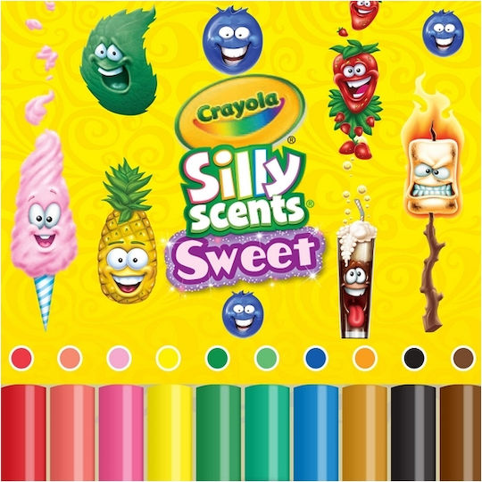 Crayola Silly Scents Washable Scented Drawing Markers Set 10pcs