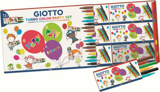 Giotto Turbo Color Party Drawing Markers 2.8mm Thin Set 12pcs