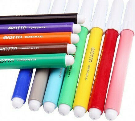 Giotto Turbo Maxi Washable Drawing Markers 5mm Thick Set 24pcs