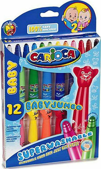 Carioca Baby Teddy Markers 1+ Washable Drawing Markers Thick Set 12pcs