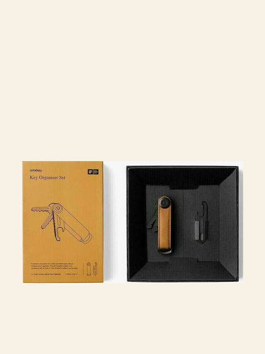 Orbitkey Μπρελόκ Organiser Crazy Horse Δερμάτινο Καφέ