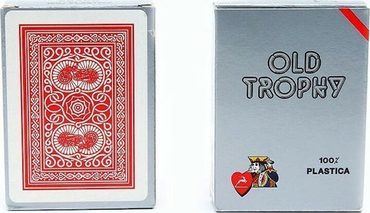 Modiano Old Trophy Poker Τράπουλα Πλαστική για Poker Κόκκινη