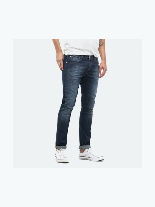 Luke Men's Jeans Pants Elastic with Slim Tapered Fit Blue