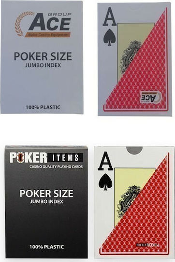 Pokeritems Jumbo Τράπουλα Πλαστική Κόκκινη