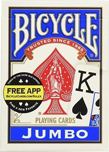 Bicycle Rider Back International Jumbo Τράπουλα Πλαστικοποιημένη Μπλε