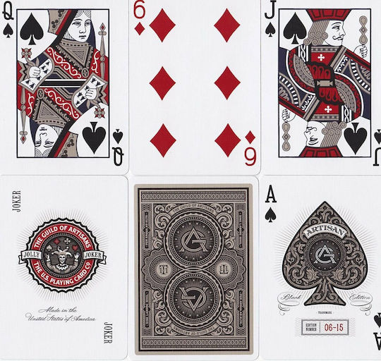 Theory11 Artisan Collectible Playing Cards Plastic for Poker Black