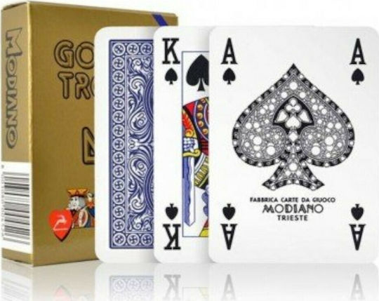 Modiano Poker Golden Trophy Τράπουλα Πλαστική για Poker Μπλε