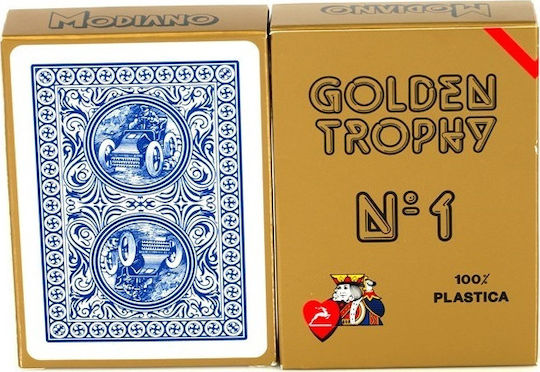 Modiano Poker Golden Trophy Τράπουλα Πλαστική για Poker Μπλε