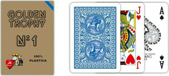 Modiano Poker Golden Trophy Τράπουλα Πλαστική για Poker Μπλε