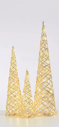 Christmas Decorative Illuminated Plastic Tree Cone 40cm IP20 Battery White