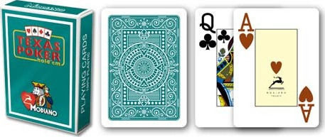 Modiano Texas Poker 2 Jumbo Playing Cards Plastic for Poker Green