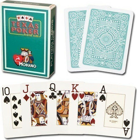 Modiano Texas Poker 2 Jumbo Playing Cards Plastic for Poker Green