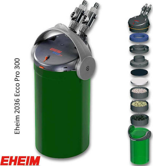 Eheim Eccopro 300 External Filter for Aquariums up to 300lt with Performance 750lt/h